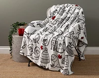 Welcome To Canada Fleece Throw, Scenic, White