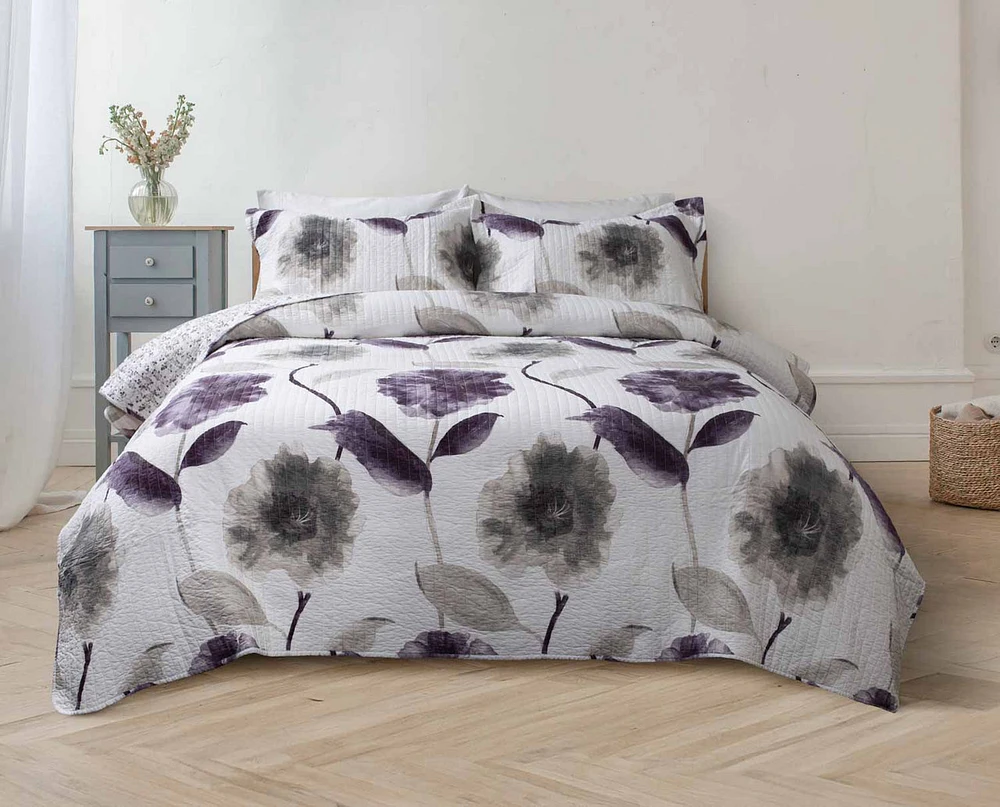 Nocturne Floral Cotton Quilt Set