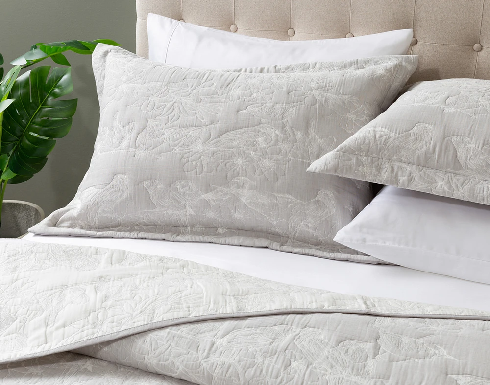 Wren Cotton Jacquard Quilt Set