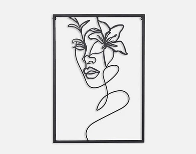 Heather Metal Linework Wall Art, Scenic, White