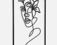 Heather Metal Linework Wall Art, Scenic, White