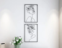 Heather Metal Linework Wall Art, Scenic, White