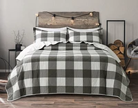 Wellington Pine Gingham Cotton Quilt Set