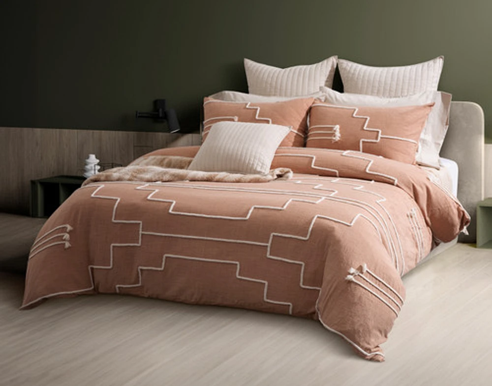 Canyonlands Duvet Cover, Cotton, Geometric, Beige,