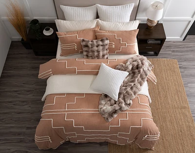 Canyonlands Duvet Cover, Cotton, Geometric, Beige,