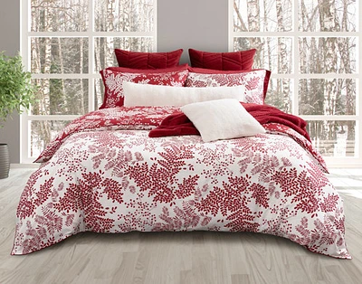 Hayberry Duvet Cover, Cotton, Botanical, Red, Twin