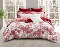 Hayberry Duvet Cover, Cotton, Botanical, Red, Twin