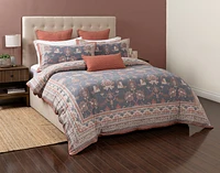 Mahara Duvet Cover, Cotton, Floral, Blue,