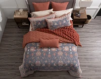 Mahara Duvet Cover, Cotton, Floral, Blue,