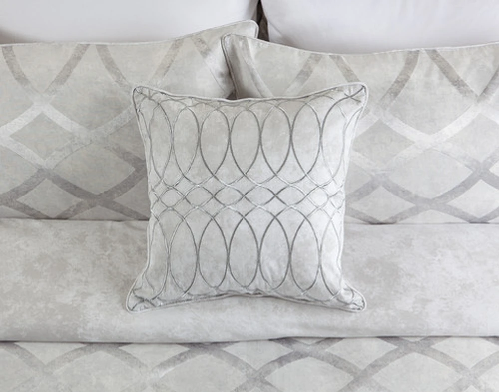 Metropolitan Square Cushion Cover, Geometric, Grey, 18" x 18"