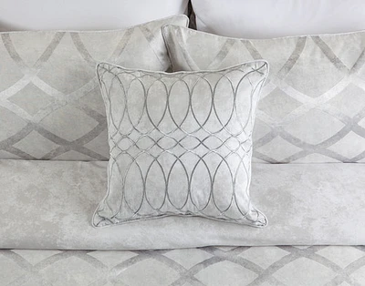 Metropolitan Square Cushion Cover, Geometric, Grey, 18" x 18"