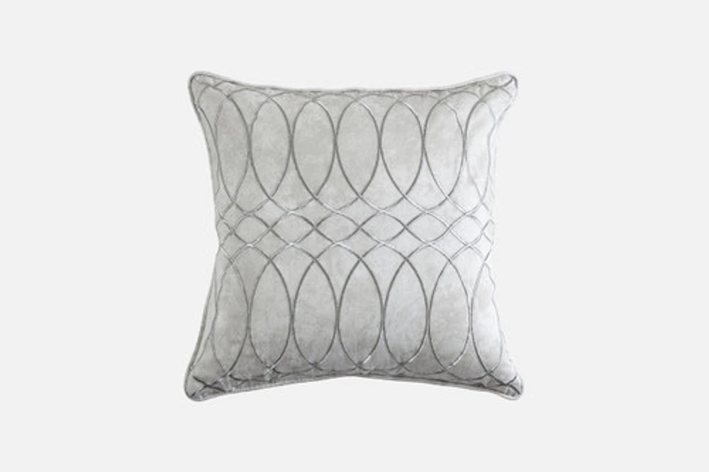 Metropolitan Square Cushion Cover, Geometric, Grey, 18" x 18"