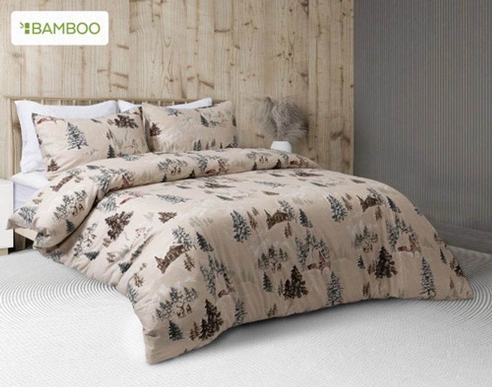 Bamboo Cotton Flannel Duvet Cover, Set