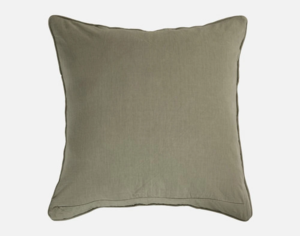 Silas Euro Sham, Geometric, Green, 26" x 26"