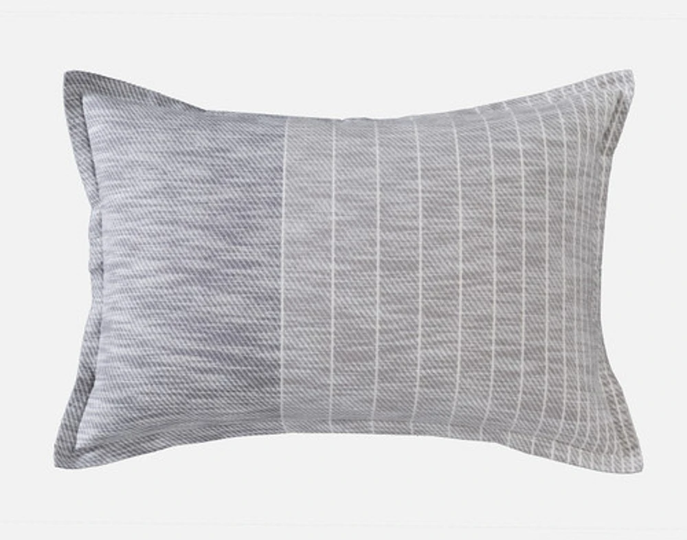 Halston Cotton Jacquard Pillow Sham, Geometric, White,