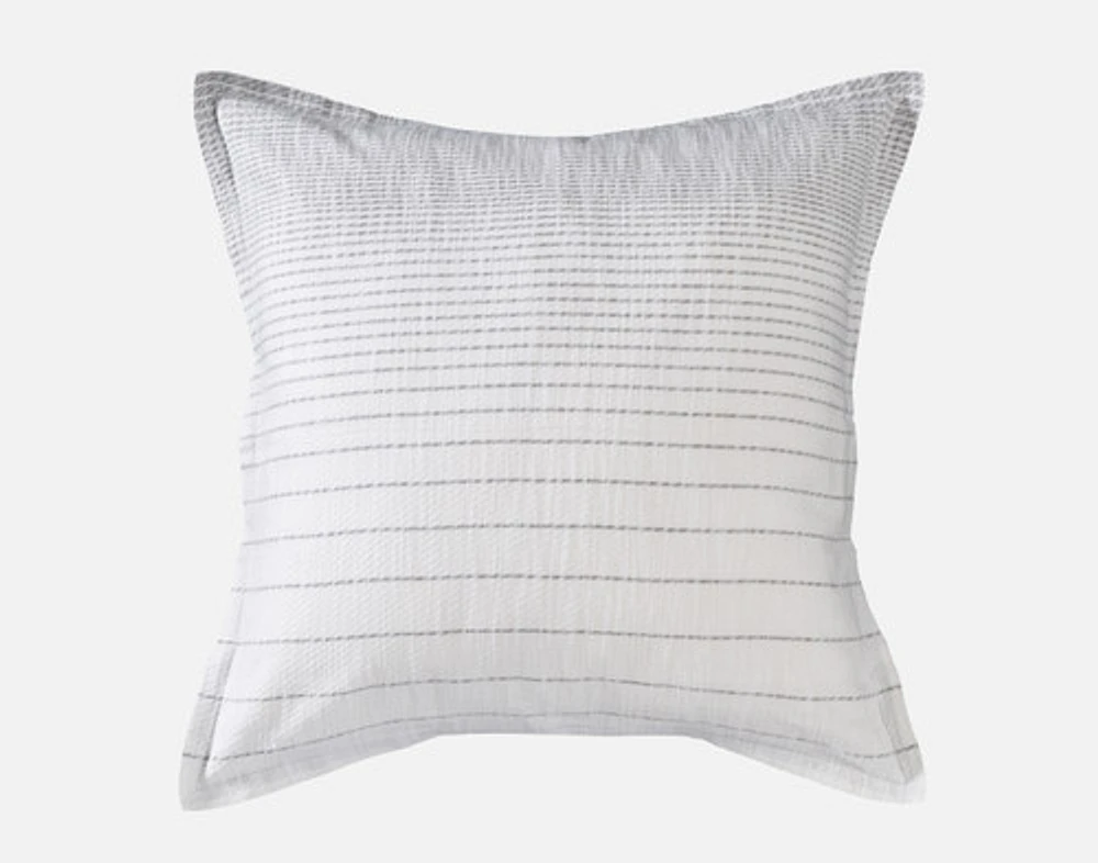 Halston Cotton Jacquard Euro Sham, Geometric, White