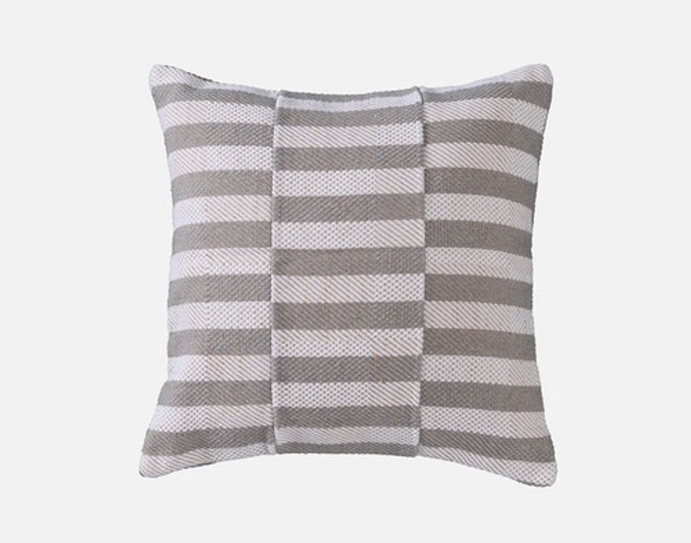 Halston Cotton Jacquard Square Cushion Cover, Geometric, White, 18" x 18"