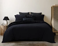 Jetset Black Duvet Cover, Cotton, Geometric,