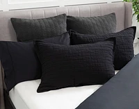 Jetset Black Pillow Sham, Geometric,