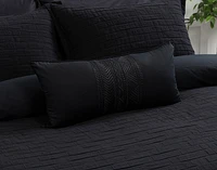 Jetset Black Boudoir Pillow Cover, Geometric, 24" x 12"