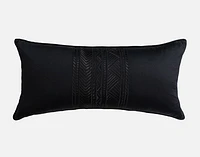 Jetset Black Boudoir Pillow Cover, Geometric, 24" x 12"
