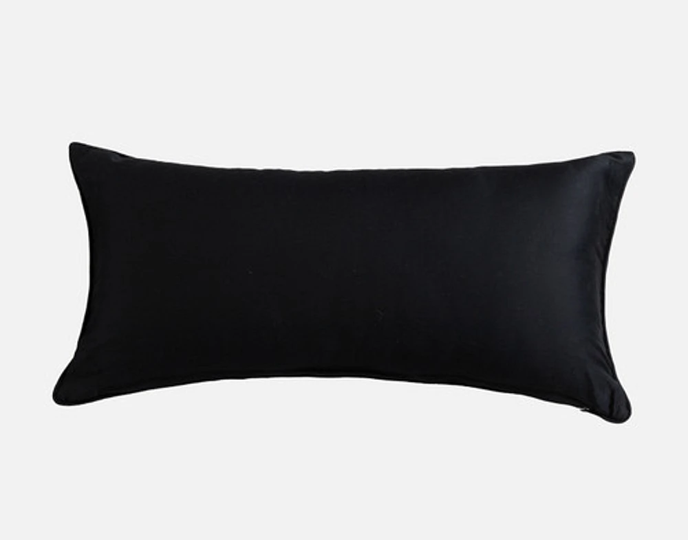Jetset Black Boudoir Pillow Cover, Geometric, 24" x 12"