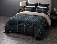 Marlon Plaid Duvet Cover, Geometric, Green,