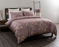 Irisette Floral Duvet Cover, Cotton, Floral, Purple,