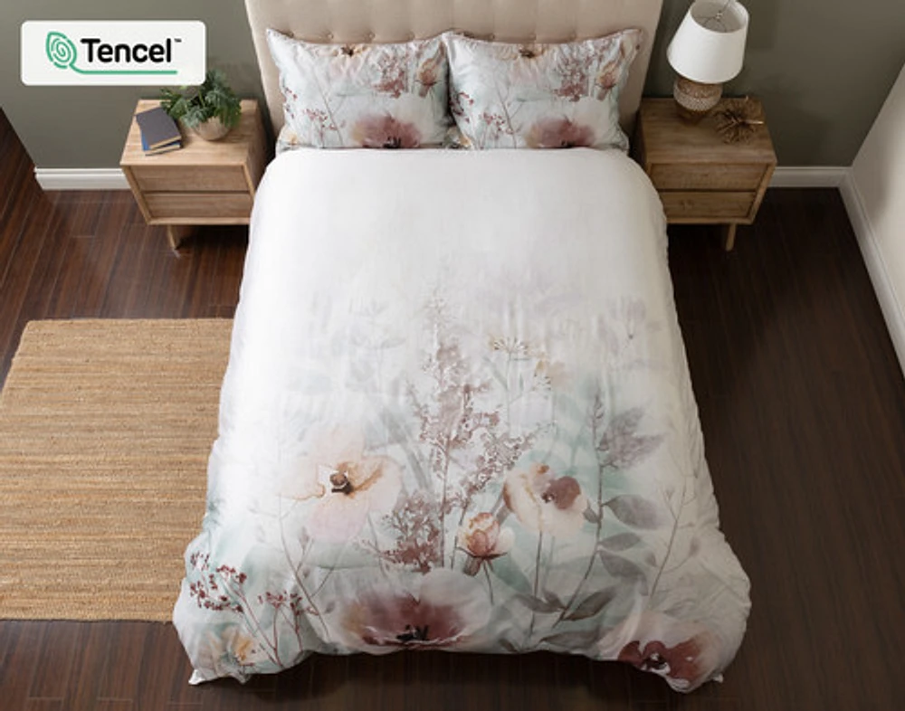 Lastlight Duvet Cover, TENCEL Lyocell, Botanical, White,