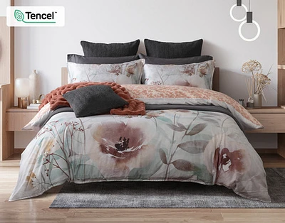 Lastlight Duvet Cover, TENCEL Lyocell, Botanical, White,
