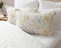 Lena Duvet Cover, Cotton, Floral, White,