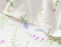 Lena Duvet Cover, Cotton, Floral, White,