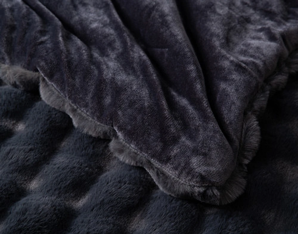 Bubble Faux Fur Comforter Set