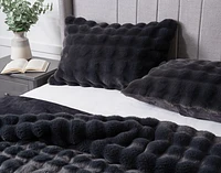 Bubble Faux Fur Comforter Set