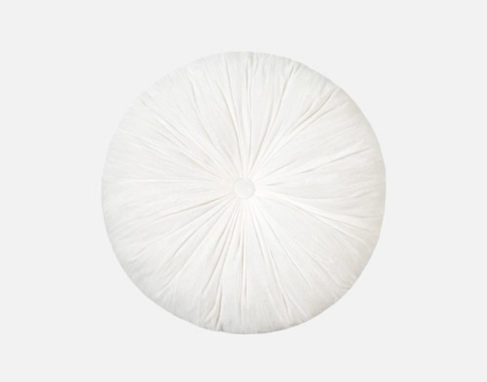 Pleated Velvet Round Cushion