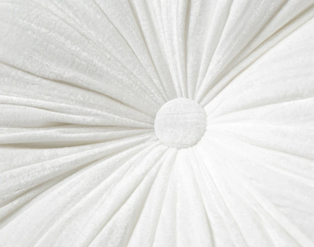 Pleated Velvet Round Cushion