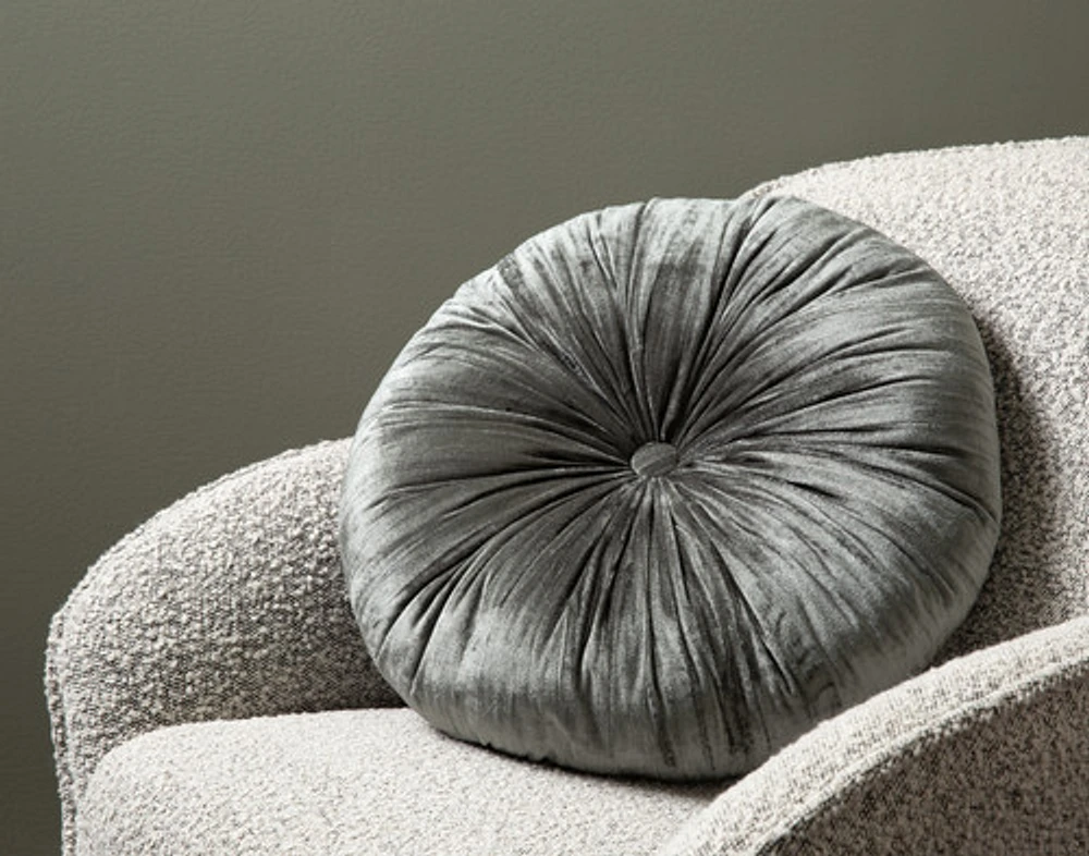 Pleated Velvet Round Cushion