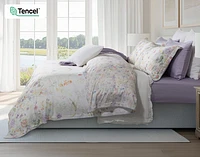 Gardenglow Floral Duvet Cover, TENCEL Lyocell, Floral, White,