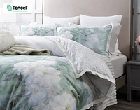 Persuasion Floral Duvet Cover, TENCEL Lyocell, Floral, White,