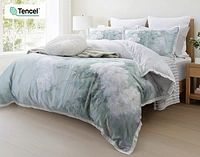 Persuasion Floral Duvet Cover, TENCEL Lyocell, Floral, White,