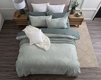 Tempo Duvet Cover, Cotton, Geometric, Green,