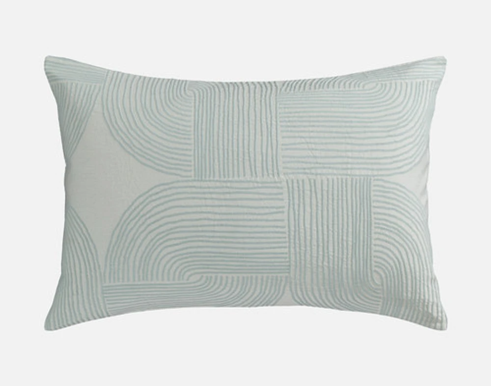 Tempo Pillow Sham, Geometric, Green,