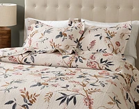 Felicity Cotton Quilt Set, Floral, Beige,