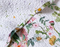 Summerfield Cotton Quilt Set, Floral, White,