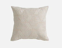 Bayview Square Cushion Cover, Geometric, Beige, 18" x 18"