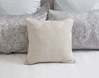 Bayview Square Cushion Cover, Geometric, Beige, 18" x 18"