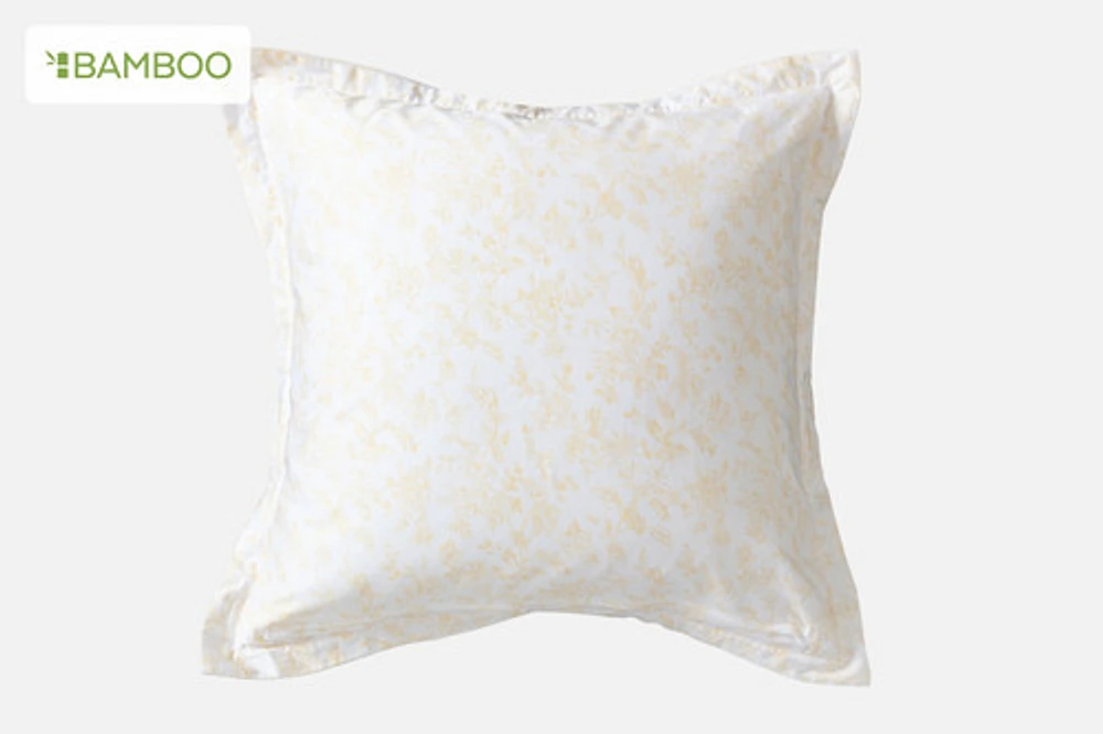 Corsage Euro Sham, Botanical, White, 26" x 26"