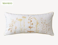 Corsage Boudoir Pillow Cover, Floral, Gold, 24" x 12"