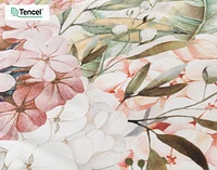 Positano Floral Duvet Cover, TENCEL Lyocell, Floral, Beige,