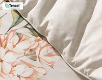 Positano Floral Duvet Cover, TENCEL Lyocell, Floral, Beige,